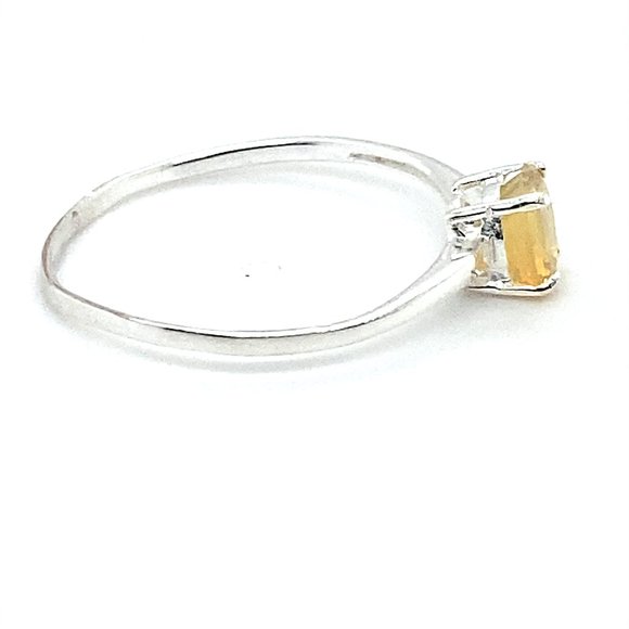 Welo Opal .27ct Platinum Finish Solid Silver Ring - Picture 4 of 7